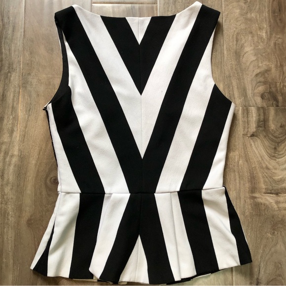 black and white striped Peplum shirt - Picture 3 of 5
